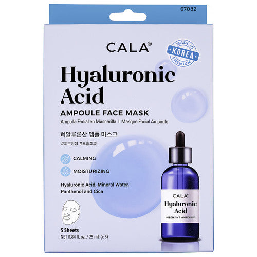 Mascarillas faciales con ácido hialurónico (pack x5)