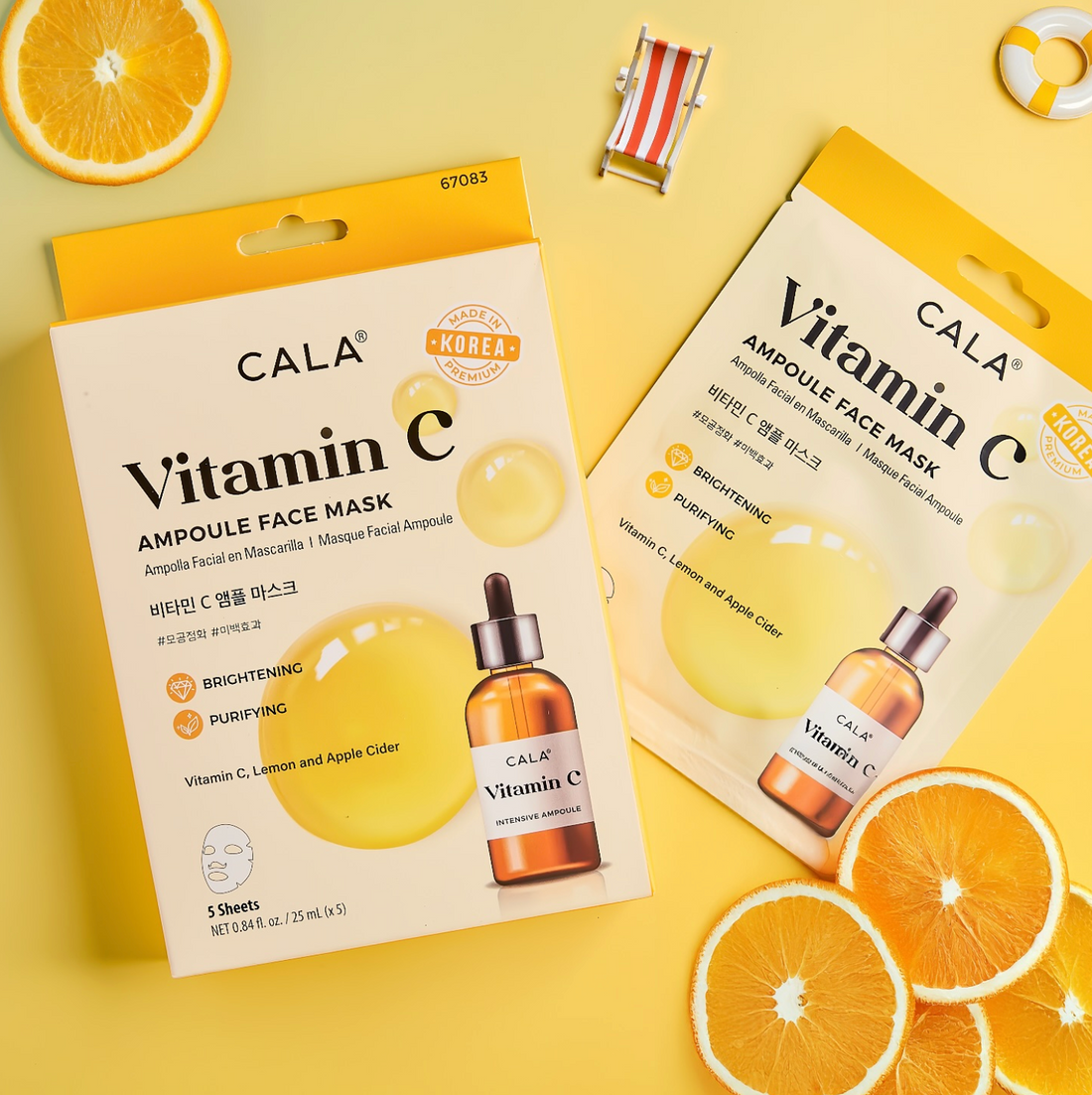 Mascarillas faciales con vitamina C (5 unidades)